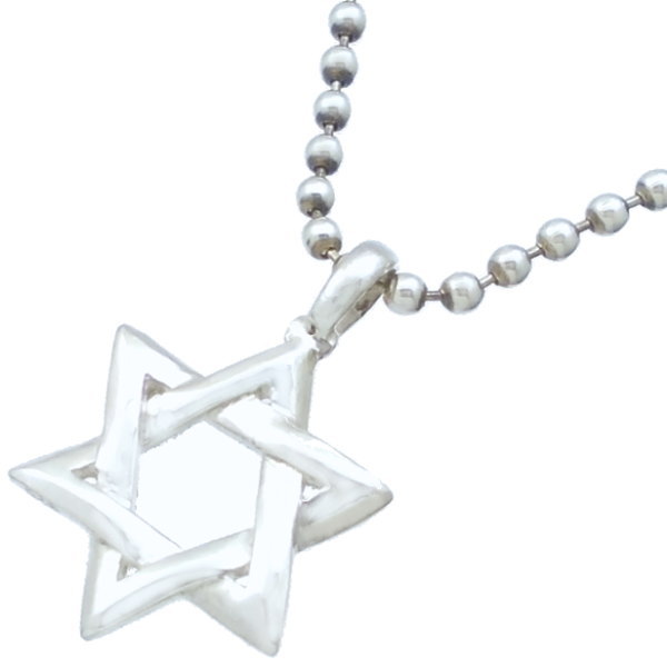 ホワイト ヘキサグラム 六芒星 シルバーペンダントトップ