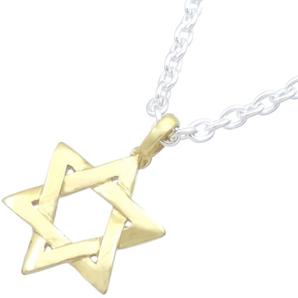 ゴールド ヘキサグラム 六芒星 シルバーペンダントトップ