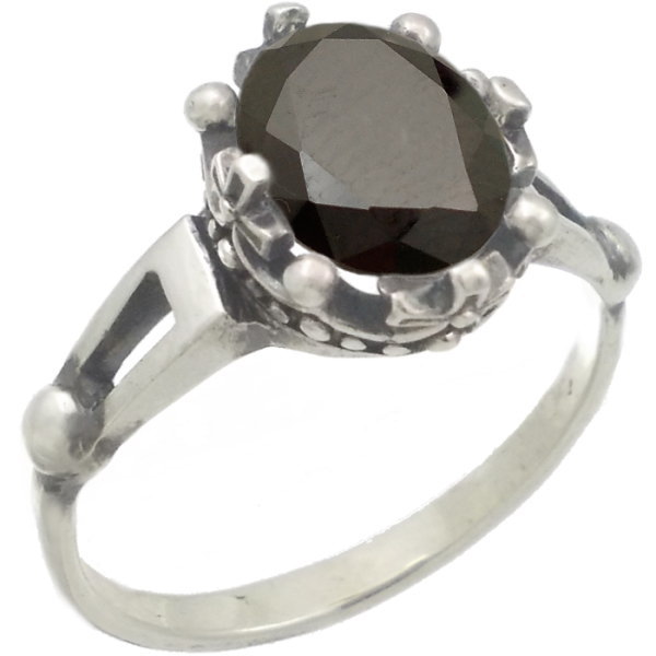 ブラックジルコニア シルバー クラウン リング （指輪）