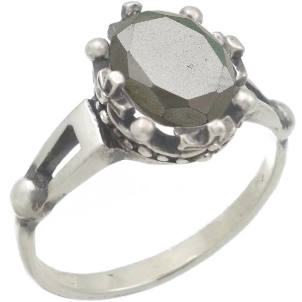 ヘマタイト シルバー クラウン リング （指輪）