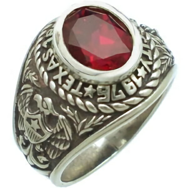 ルビー シルバー カレッジリング （指輪）