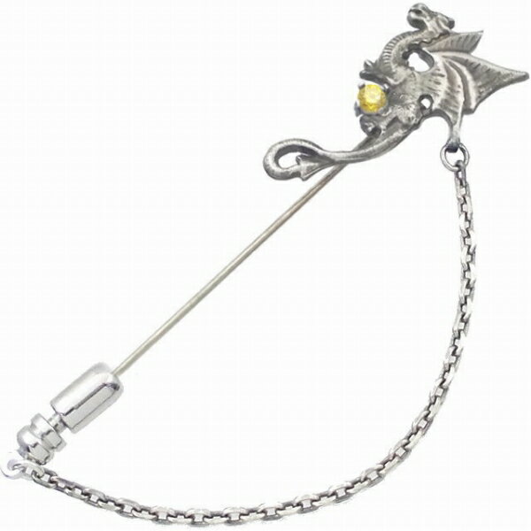 イエロージルコニア ユーロ ドラゴン チェーン シルバーラペルピン 金運 開運 誕生石