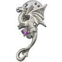 (2月)アメジスト ユーロ ドラゴン シルバーピンバッジ ピンズ 誕生石