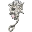 (10月)ピンクトルマリン ユーロ ドラゴン シルバーピンバッジ ピンズ 誕生石