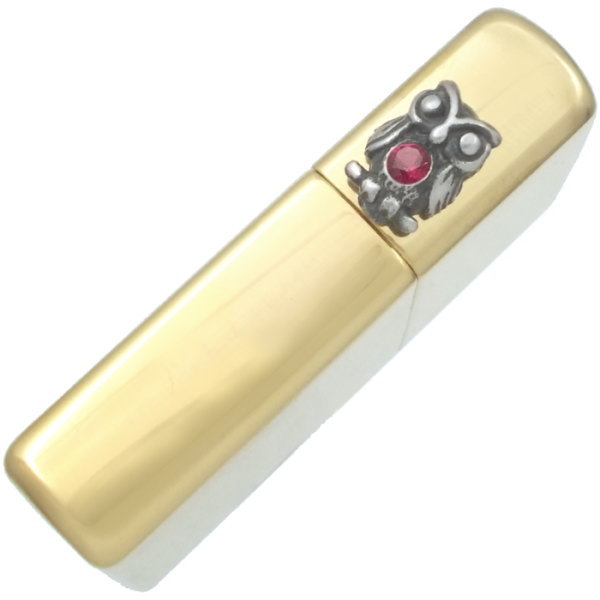 (7月)ルビー ふくろう リッド ブラスジッポ 誕生石