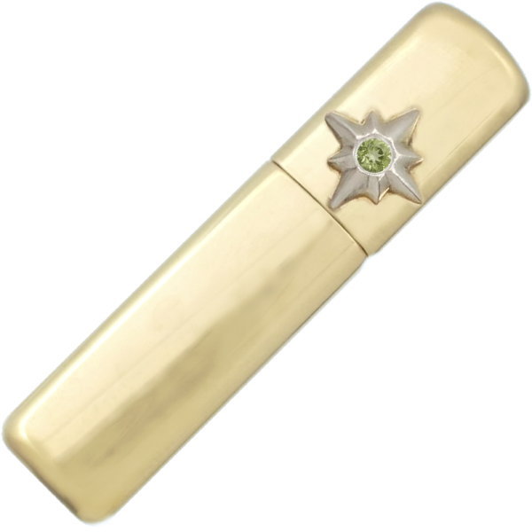 (8月)ペリドット サン (太陽神) リッド ブラスジッポ 誕生石