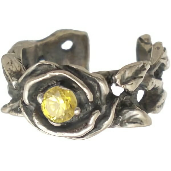 イエロージルコニア ローズ シルバーイヤーカフス イヤーカフ