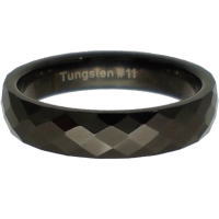 ブラックミディアムダイヤカットタングステン リング ( 指輪 ) Tungsten