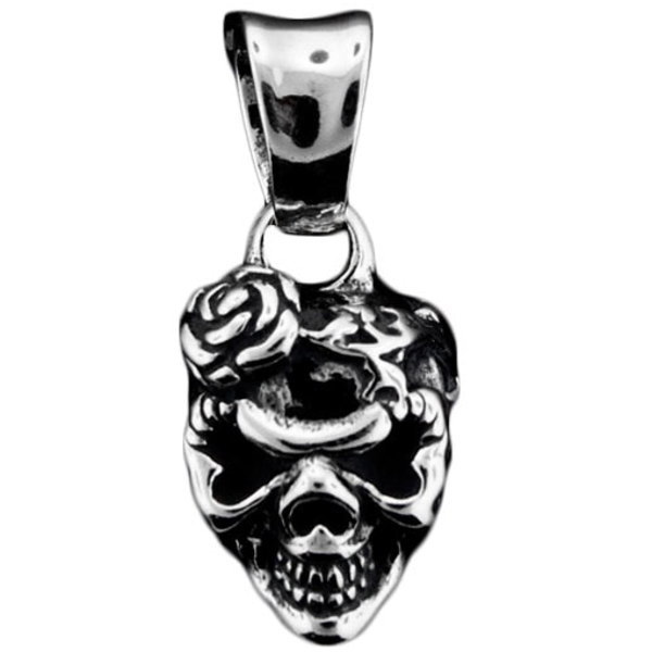 ■TRAVIS WALKER/トラヴィスワーカー【ペンダント、ネックレス】 └【タイプ】シルバー925 Double Cross Jewelry ダブルクロスジュエリー正規取扱店 ゴシック、スカル骸骨ドクロ、龍ドラゴン竜、クロス十字架、ガーゴイル カリフォルニア マリブ 幸運【素材:シルバー925】 ［要確認］在庫確認約1週間、米国オーダー納期約3-4ヶ月、国内在庫がある場合のみ1-2週間(在庫、詳細納期は要問合せ) 付属品 : ブランドポーチ、ギャランティ 【ご確認ください/こちらの商品は代引き決済不可となります。】 ★ROSE SKULL CHARM。 (高さ30mm幅13mm、チェーン別)