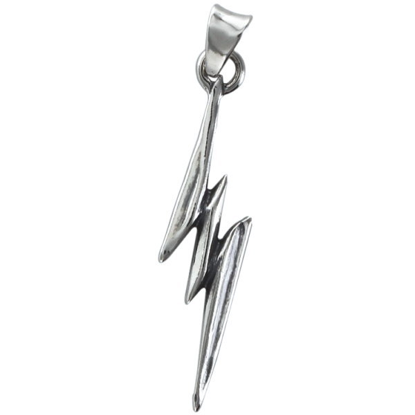 ■TRAVIS WALKER/トラヴィスワーカー【ペンダント、ネックレス】 └【タイプ】シルバー925 Double Cross Jewelry ダブルクロスジュエリー正規取扱店 ゴシック、スカル骸骨ドクロ、龍ドラゴン竜、クロス十字架、ガーゴイル カリフォルニア マリブ 幸運【素材:シルバー925】 ［要確認］在庫確認約1週間、米国オーダー納期約3-4ヶ月、国内在庫がある場合のみ1-2週間(在庫、詳細納期は要問合せ) 付属品 : ブランドポーチ、ギャランティ 【ご確認ください/こちらの商品は代引き決済不可となります。】 ★雷モチーフのチャーム。 (高さ40mm幅8mm、チェーン別)