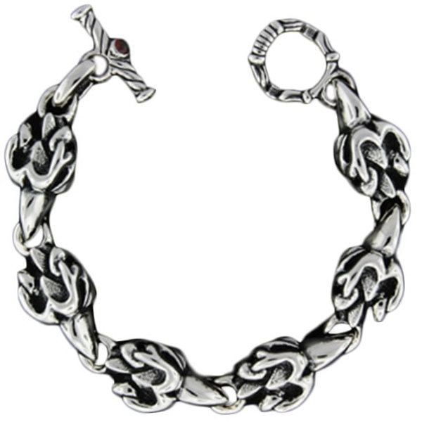 トラヴィスワーカー(TRAVIS WALKER)* グリフィン ウィズ Tバー シルバーブレスレット