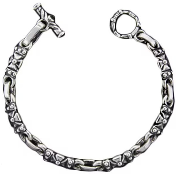 ■TRAVIS WALKER/トラヴィスワーカー【ブレスレット、バングル】 └【タイプ】シルバー925 Double Cross Jewelry ダブルクロスジュエリー正規取扱店 ゴシック、スカル骸骨ドクロ、龍ドラゴン竜、クロス十字架、ガーゴイル カリフォルニア マリブ 幸運【素材:シルバー925】 ［要確認］在庫確認約1週間、米国オーダー納期約3-4ヶ月、国内在庫がある場合のみ1-2週間(在庫、詳細納期は要問合せ) 付属品 : ブランドポーチ、ギャランティ 【ご確認ください/こちらの商品は代引き決済不可となります。】 ★JUMPED FORMEE BRACELET WITH T-BAR CZ。 (長さ--mm、幅--mm、)