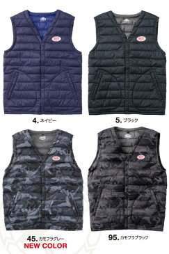 イーブンリバー(EVEN RIVER) ライトファイバーダウンベスト 【WINTER CLOTHES】 R-105 中面入りライトダウンベスト　軽くて暖かいインナー＆アウターで幅広くつかえるアイテム 防寒服　防寒ウエア 2020秋冬新商品