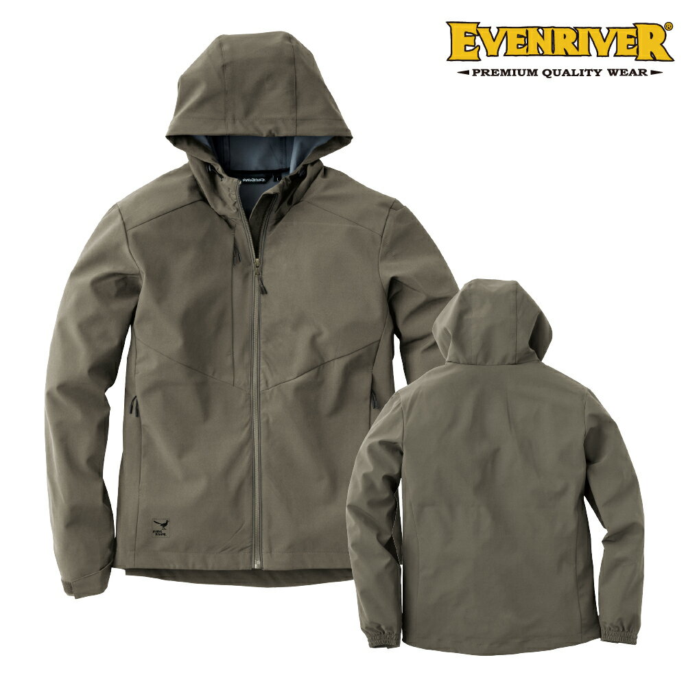 樂天商城 - EVEN RIVER R058 ライトシェルストレッチパーカー メンズ ポリエステル他 グレー M?5L 軽量で撥水性のある防風パーカー イーブンリバー 【2026秋冬新商品】