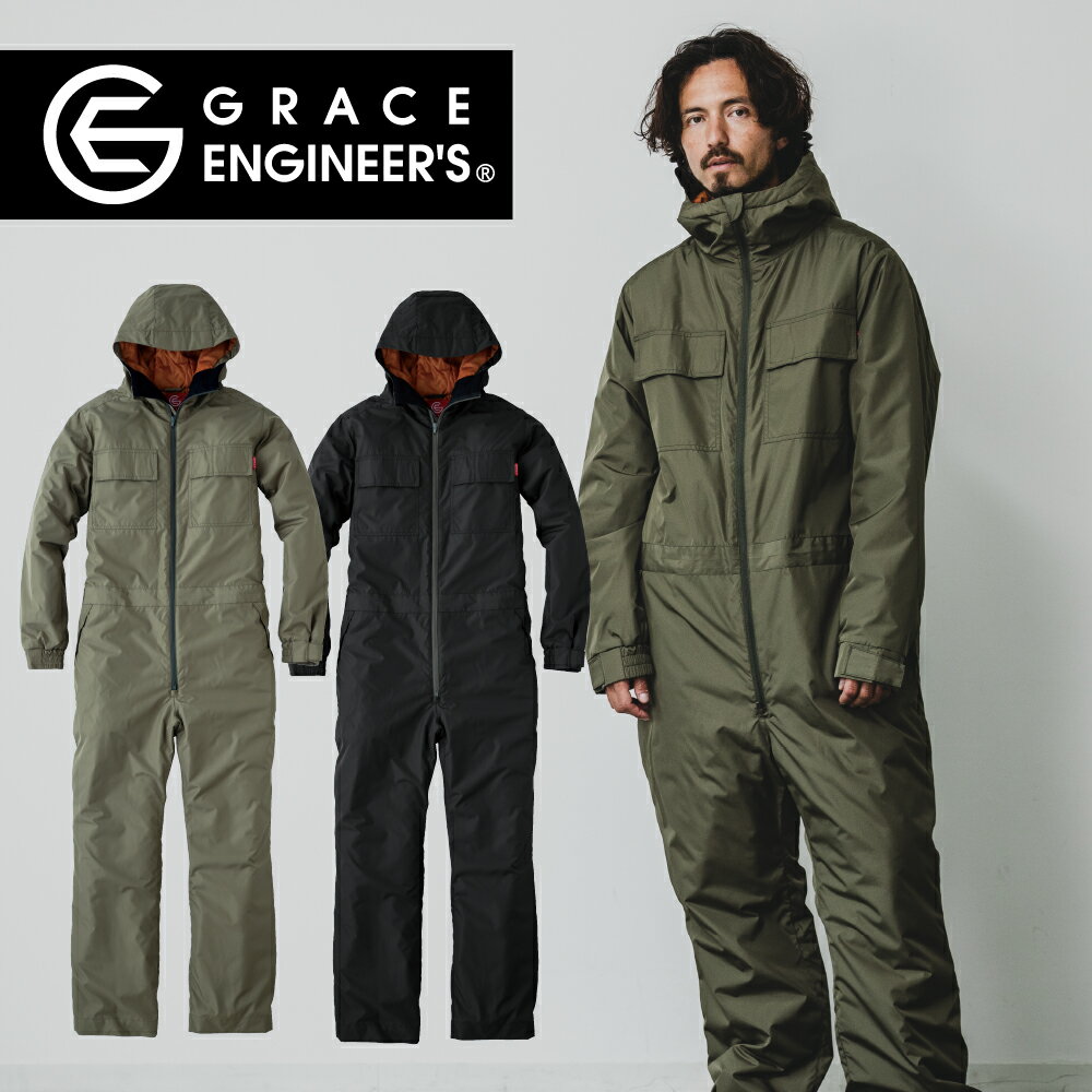 Rakuten - GRACE ENGINEER'S ge-781 長袖ツナギ・つなぎ メンズ・レディース 綿100% ヒッコリー 黒ヒッコリー S-5L