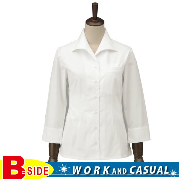 樂天商城 - サカノ繊維【work friend】【ワークフレンド】sa-s4301　女子オープンシャツ七部丈　【飲食店】【ユニフォーム】【サービスウエア】【メール便対象商品】