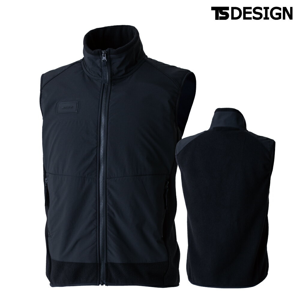 楽天B-SIDE藤和【TSDESIGN】ニッカーズフリースベスト【KNICKER'S】 5548 マイクロフリース素材で高い保温性。軽量で収納力にも優れ、秋冬の作業や普段使いに最適なベスト。 防寒服　アウター 男女兼用 【2026秋冬新商品】