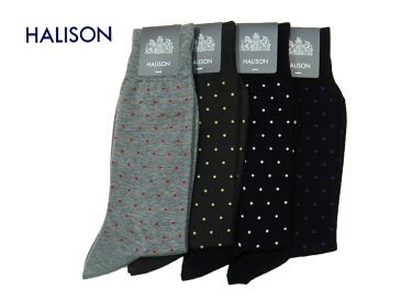 HALISON 国内縫製 ドレスカジュアル ソックス スーピマ綿 ミドルドット柄 2020年春・夏モデル オールシーズンモデル プレゼントに最適 あす楽対応