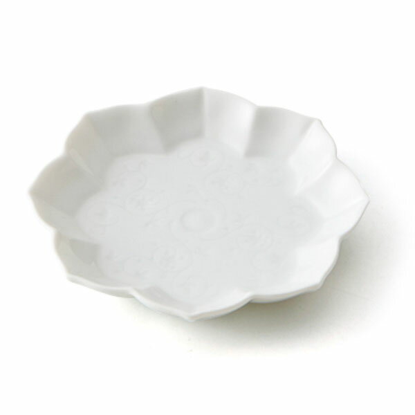 Rakuten - gaku 線刻小皿（八稜鏡）白磁