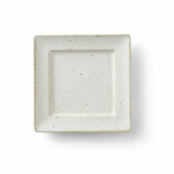 cadre 角15cmプレート　白窯変釉