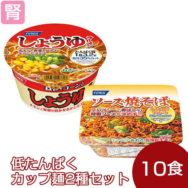 低たんぱくカップ麺 2種セット 2種類各5個 [腎臓病食/低たんぱく食品/たんぱく調整]