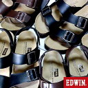 エドウィン サンダル メンズ EB1001 EB1003 EB1005 白 黒 ダークブラウン トリコロール ネイビー 25.0cm~28.0cm フォートサンダル トングサンダル