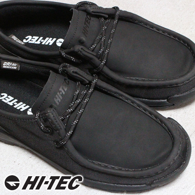 ハイテック 防水スニーカー HT CM021 WOLK MOCCA WP ブラック 26cm～27cm メンズ アウトドアスニーカー ウォーキングシューズ 紐靴 運動靴 防水靴 キャンプ ハイキング 靴 レインシューズ 雨靴 ウォータープルーフ HI-TEC
