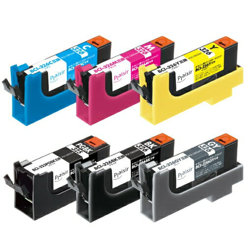 プレジール Plaisir 互換インクカートリッジ CANON 5色パック+1(ブラック(顔料)・ブラック(染料)・シアン・マゼンタ・イエロー・グレー) BCI-326+325/6MP PLE-CB3266P(2.0)