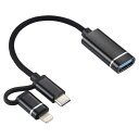 日本トラストテクノロジー OTG 2IN1ケーブル OTG2IN1C-BK(2)