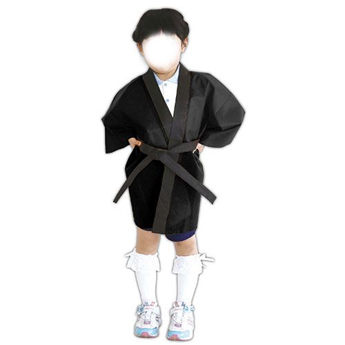 ARTEC カラー不織布ハッピ 子供用 J 黒(赤襟) ATC1551