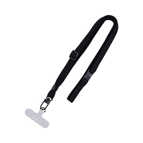 LEPLUS スマートフォン 汎用 ネックストラップ SHOULTY MULTI STRAP 平紐タイプ ブラック LN-NS01BK