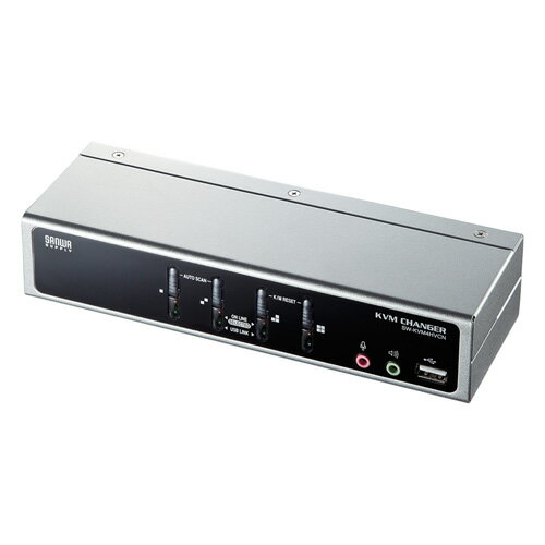 USB・PS/2コンソール両対応パソコン自動切替器(4:1) SW-KVM4HVCN