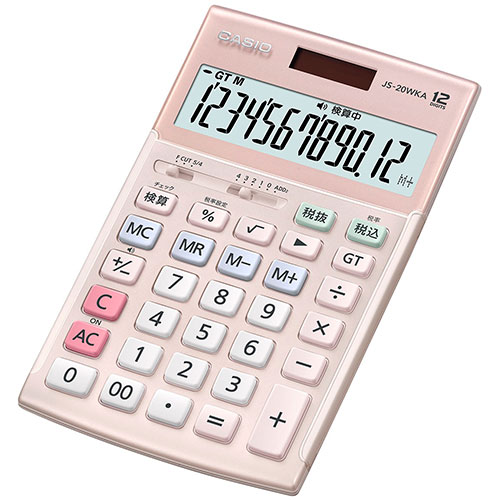 カシオ計算機 CASIO 実務電卓(検算タイプ) ジャストタイプ12桁 ピンク JS-20WKA-PK-N カシオ計算機 CASIO 実務電卓(検算タイプ) ジャストタイプ12桁 ピンク JS-20WKA-PK-N