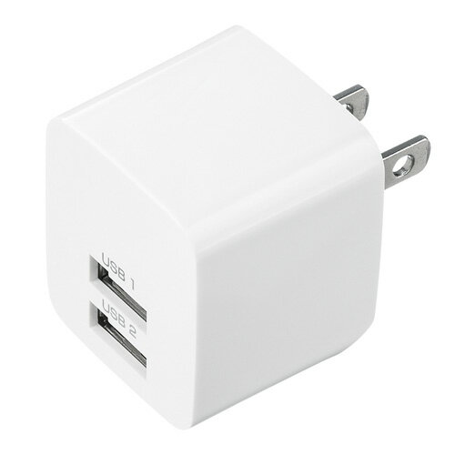 サンワサプライ USB充電器(2ポート・合計2.4A・ホワイト) ACA-IP44W サンワサプライ USB充電器(2ポート・合計2.4A・ホワイト) ACA-IP44W