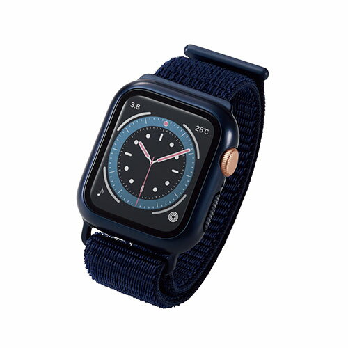 【最大2 000円OFF 5/15 0時～5/16 2時】 【P2倍】 エレコム Apple Watch40mm用フルカバーケース ファブリックバンド一体型 AW-20SBCFBNV