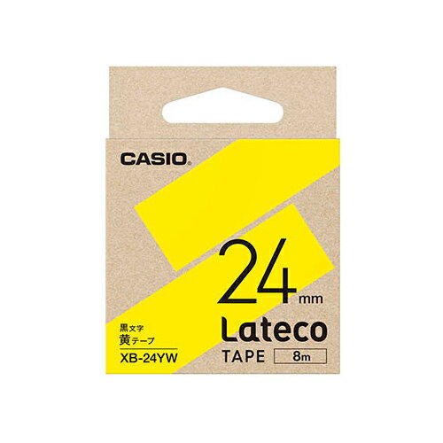 カシオ計算機 Lateco専用詰替用テープ/黄に黒文字/24mm XB-24YW カシオ計算機 Lateco専用詰替用テープ/黄に黒文字/24mm XB-24YW
