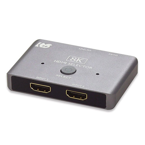8K60Hz/4K120Hz映像もそのまま出力!安定動作の2入力1出力HDMI切替器テレビのHDMI端子に複数のHDMI機器を接続、ワンタッチで映したい機器に切り替え。ケーブルの抜き差し不要! ●8K対応テレビのHDMI端子を2台の機器で切り替えて使用 本製品は、最新のゲーム機や映像出力機器など2台のHDMI機器を切り替えて、フルHDの16倍の画素数をもつ8Kの映像信号と音声をそのまま出力できるHDMIセレクターです。8K対応HDMI端子を1ポートしかもたないテレビやディスプレイも、ボタンひとつでHDMI機器を切り替えて共有することができます。※8K60Hz、4K120Hzで出力するには、Ultraハイスピード対応HDMIケーブルが必要です。 ●120fps の高フレームゲームにも対応 高精細4Kコンテンツの高フレームレート120fps(120Hz)に対応。大画面でなめらかな動きを再現します。対人ゲームやeSports など、スピード感や繊細な操作が要求されるゲームも、ディスプレイと直結したときと同じ感覚で楽しめます。※120Hzを出力するには、120Hz 対応のゲームソフト、ケーブル、入力機器、出力機器が必要です。 ●PlayStation5、Xbox SeriesXで動作確認済み 本製品は、最新ゲーム機 PlayStation5 や XBOXSeriesX を接続し、4K 120Hz対応コンテンツが直結したときと同じ解像度、フレームレートで出力されていることを確認しています。※PlayStation5と8Kテレビを本製品でつないでそのまま出力されていることを確認しています。 【動作環境】 テレビ:SHARP AQUOS 8T-C60BW1、ゲーム機:SONY PlayStationR5、 HDMIケーブル:ELECOM DH-HD21E15BK・DH-HD21E50BK、 HDMI切替器:RATOC RS-HDSW21-8K パソコンでは、8K出力に対応したグラフィックスカード(GIGABYTE AORUS Geforce RTX 3070 MASTER 8G)にて、接続したモニターに適した解像度で出力されることを確認しています。 ●各種HDR規格、HDCP 1.4/2.3準拠 標準ハイダイナミックレンジのHDR 10 をはじめ、映画で用いられるDolby 放送用 HDR 規格のHLG など、各種HDR規格に対応。映像を鮮やかでリアルに再現します。デジタル著作権保護技術 HDCP は、従来規格の HDCP 1.4・2.2 に加え、新バージョン HDCP 2.3に準拠しています。 ●サラウンドフォーマット Dolby Atmos、DTS:X 対応 本製品は、サラウンドの音声フォーマット「Dolby Atmos(ドルビーアトモス)」「DTS:X」にも対応しています。※Dolby Atmos及びDTS:Xの再生には、それぞれに対応したアンプが必要です。 ●USB電源ケーブルとACアダプター標準添付 切り替えボタン本製品は電力不足による非動作を防ぐため、外部電源供給用の適切なUSB ACアダプターおよびケーブルを同梱しています。ゲーム機やレコーダーなど、HDMIの映像機器から出力される電源は、HDMI規格上はごくわずかです。外部電源を供給することで、安定した映像出力が可能です。 ●切り替えは手動方式でワンタッチ切り替え HDMI機器の切り替えは手動方式を採用。本体ボタンを操作したときのみ、選んだポートに切り替わります。HDMI機器の電源投入や終了時に勝手に切り替わることはありません。 ●サビに強い金メッキコネクターを採用 本製品のコネクターには、酸化(サビ)に強く、信号伝達の信頼性が高い金メッキ端子を採用しています。 ●設置しやすいコンパクト設計 本体サイズは、長辺約78.5mm、短辺 51.5mm、高さ13mmのコンパクト設計。テレビ横においても邪魔になりません。●製品サイズ:W78.5×H13×D51.5mm　　　　　　　　　　　　　　　　　　　　　　　　　　　　　　　　　　　　　　　　　　　　　　　　　　 ●製品重量:約60g ●生産国:中国 ●付属品:製品本体、USB ACアダプター(5V/1A)、USB給電ケーブル、ユーザーズマニュアル兼保証書(1年間) ●パッケージサイズ:W107×H160×D31mm