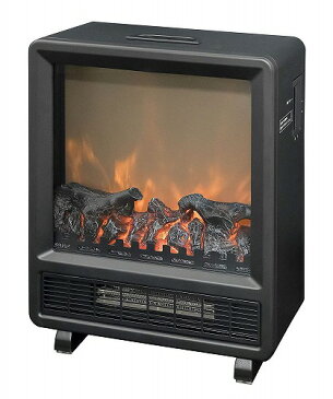 新品 山善 暖炉型ヒーター 疑似炎 アンティーク レトロ コンパクト ブラック YDH-J10 セラミックヒーター
