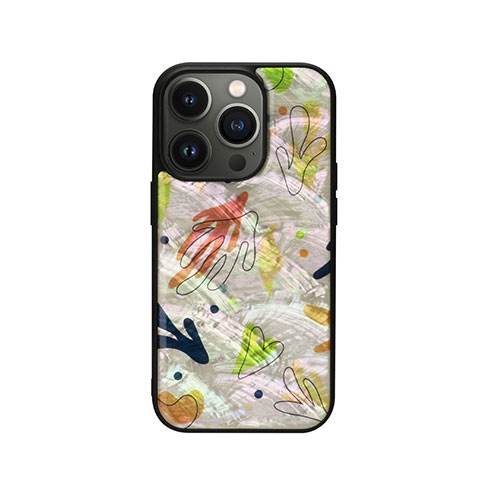 ikins 天然貝ケース for iPhone 14 Pro Botanik Touch 2 背面カバー型 I23583i14P