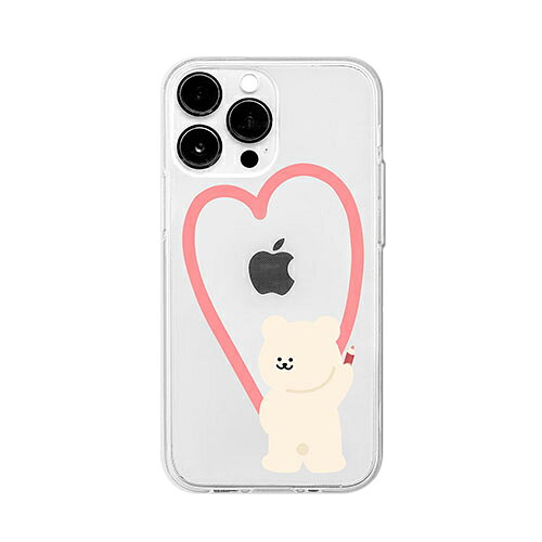 樂天商城 - 168cm ソフトクリアケース for iPhone 14 くまちゃんのお絵描きピンクハート 背面カバー型 16823833i14P 母の日 ギフト 2026 贈り物 プレゼント 母 父 父の日 ペアギフト