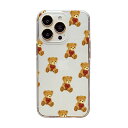 Dparks ソフトクリアケース for iPhone 14 Pro ハートテディ 背面カバー型 DS24153i14P