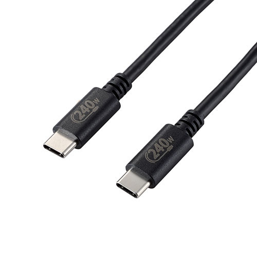 【最大2,000円OFFクーポン有】 エレコム USB2.0ケーブル/C-Cタイプ/認証品/USB Power Delivery対応/240W/1.0m/ブラック U2C-CCPE10NBK