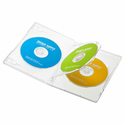 【P2倍】サンワサプライ DVDトールケース(3枚収納・10枚セット・クリア) DVD-TN3-10CL