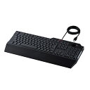 エレコム ゲーミングキーボード/メンブレン式/着脱式リストレスト付/ボリュームダイヤル付/フルキー/有線/ブラック TK-G02UMBK