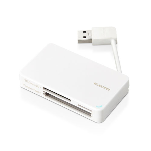 【最大250円OFF！～5/27 2時】 【P2倍】 【5個セット】 エレコム USB2.0対応メモリカードリーダー/ケーブル収納型タイプ MR-K304WHX5