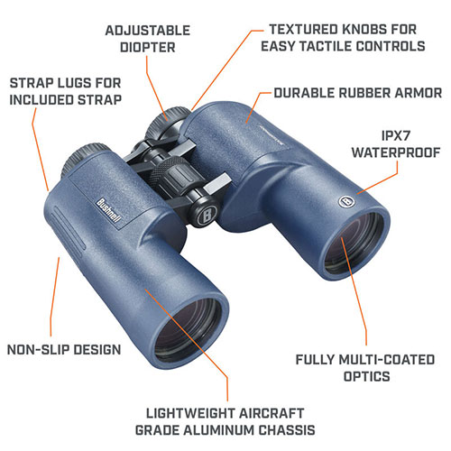 Bushnell 完全防水双眼鏡 H2O7×50WP 157050R 父の日 ギフト 2026 贈り物 プレゼン...
