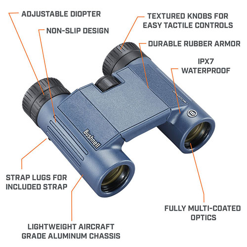 Bushnell 完全防水双眼鏡 H2O12×25WP 132105R 父の日 ギフト 2026 贈り物 プレゼン...