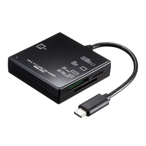 【P2倍】サンワサプライ USB3.1 Type-C マルチカードリーダー ADR-3TCML40BKN