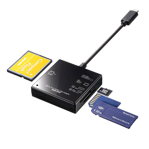 サンワサプライ USB3.1 Type-C マルチカードリーダー ADR-3TCML40BKN