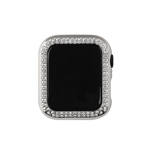 Bサプライズ 楽天市場店のWEARPLANET ラインストーンハードケースde luxe for Apple Watch 40 シルバー WP23225AWSV｜アングル2